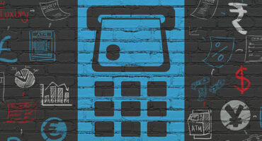 Money concept: ATM Machine on wall background
