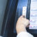Woman using cash machine-ATM,close up view