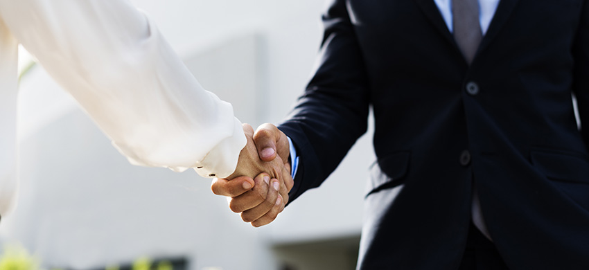 Men Women Business Agreement Hands Shake